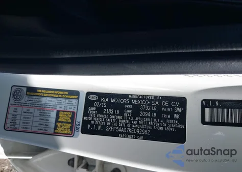 2019 Kia Forte Ex из США, поврежденный, VIN 3KPF54AD7KE092982